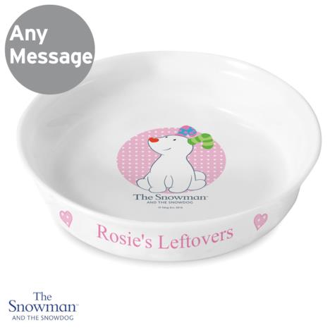 Personalised The Snowdog Pink Pet Bowl Extra Image 1